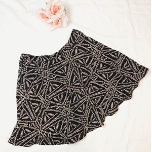 Forever 21 | Brown Patterned Skater Circle Skirt M